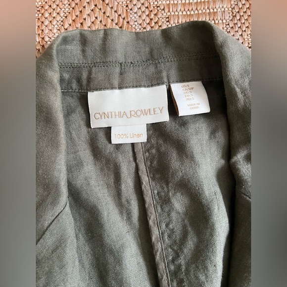 Cynthia Rowley Women's Army Green Linen Moto Vest,Sleeveless,Size Small - Picture 8 of 8